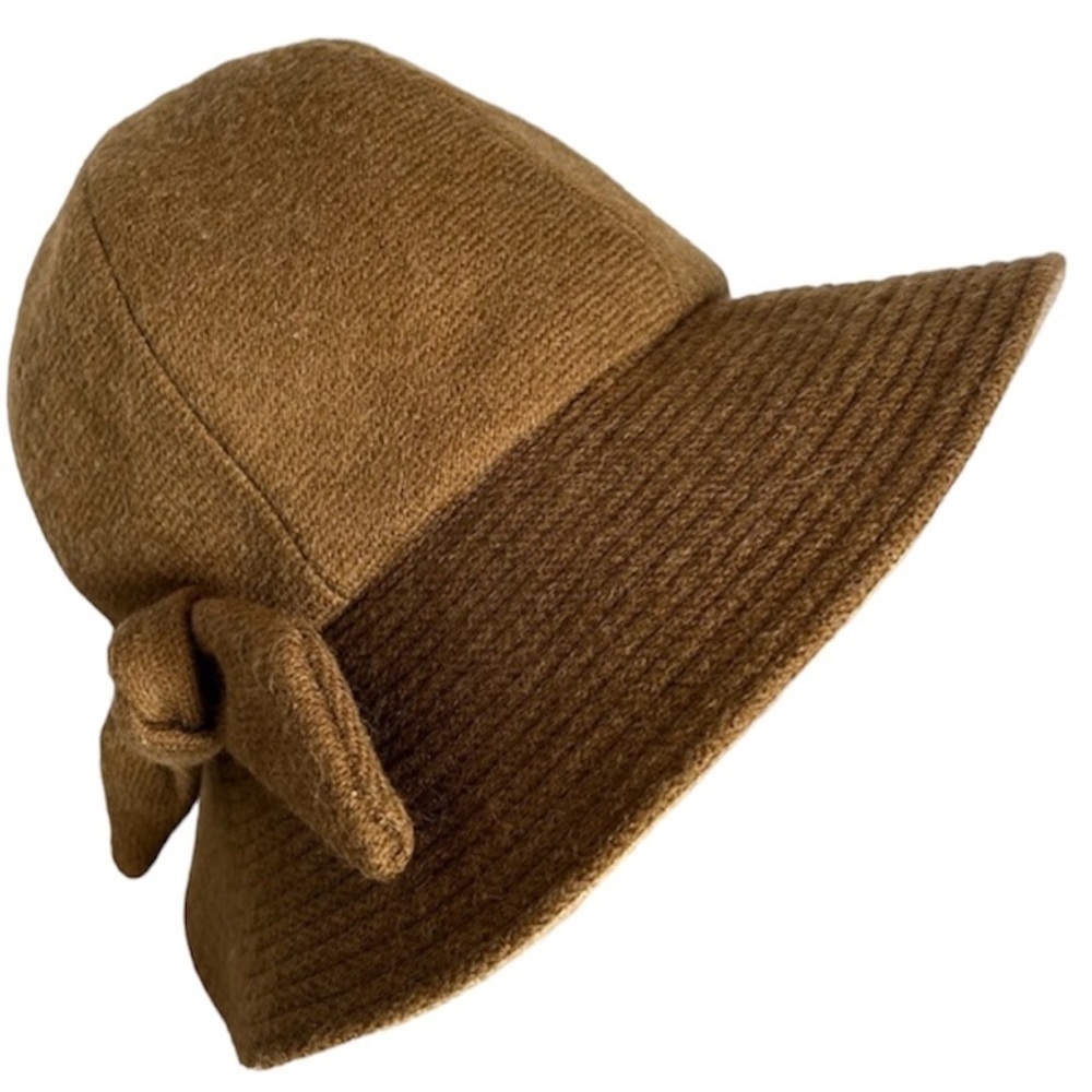 Vintage 1960’s Jerry Yates Wool Cloche Hat Union Made Wide Brim Brown